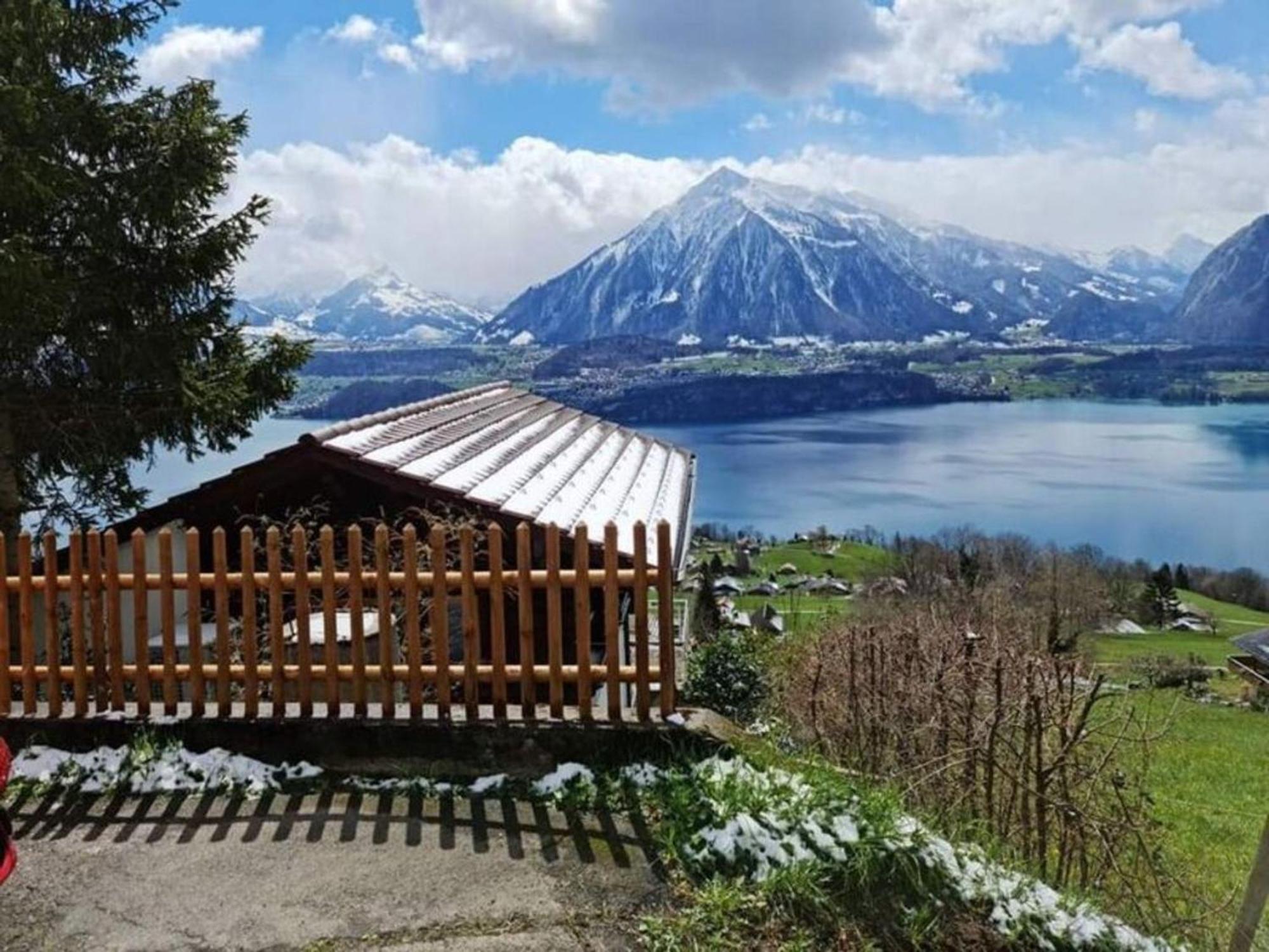 Chalet With View Of The Mountains And The Thun Lake Sigriswil Dış mekan fotoğraf
