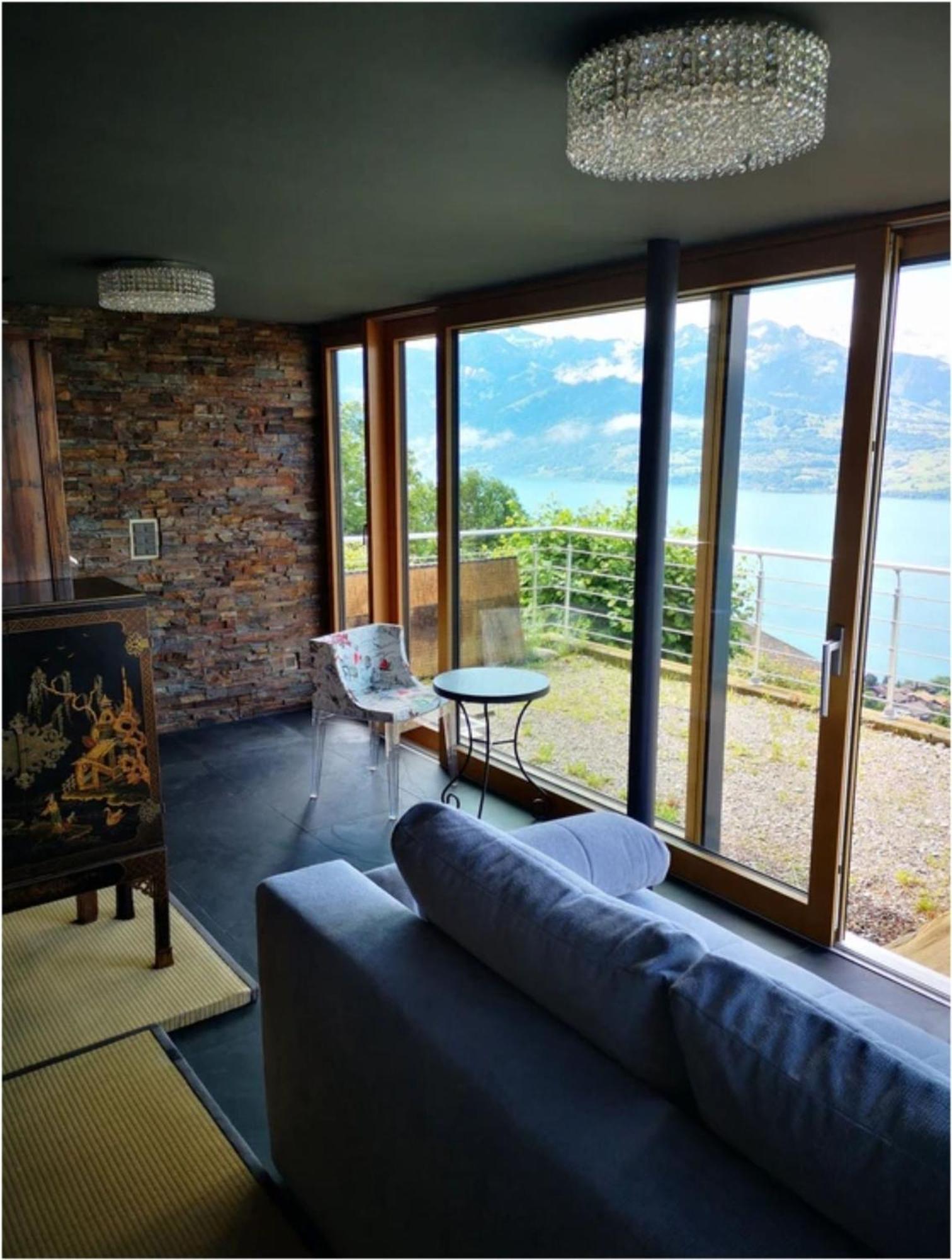 Chalet With View Of The Mountains And The Thun Lake Sigriswil Dış mekan fotoğraf