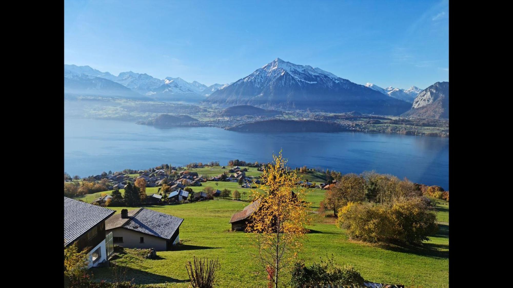 Chalet With View Of The Mountains And The Thun Lake Sigriswil Dış mekan fotoğraf
