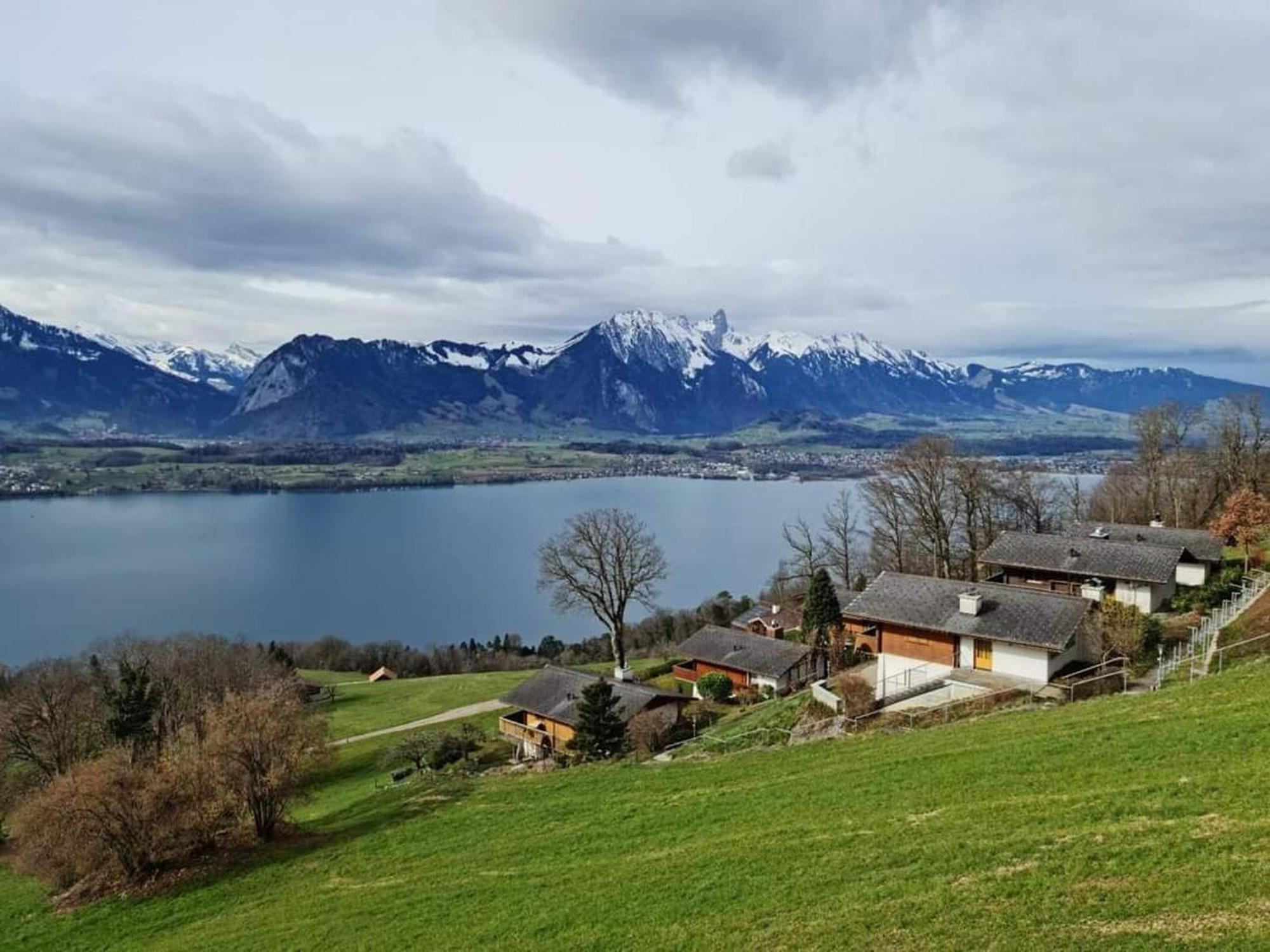 Chalet With View Of The Mountains And The Thun Lake Sigriswil Dış mekan fotoğraf