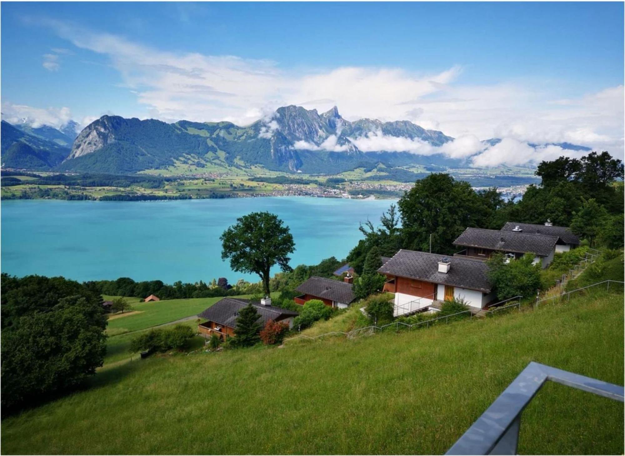 Chalet With View Of The Mountains And The Thun Lake Sigriswil Dış mekan fotoğraf