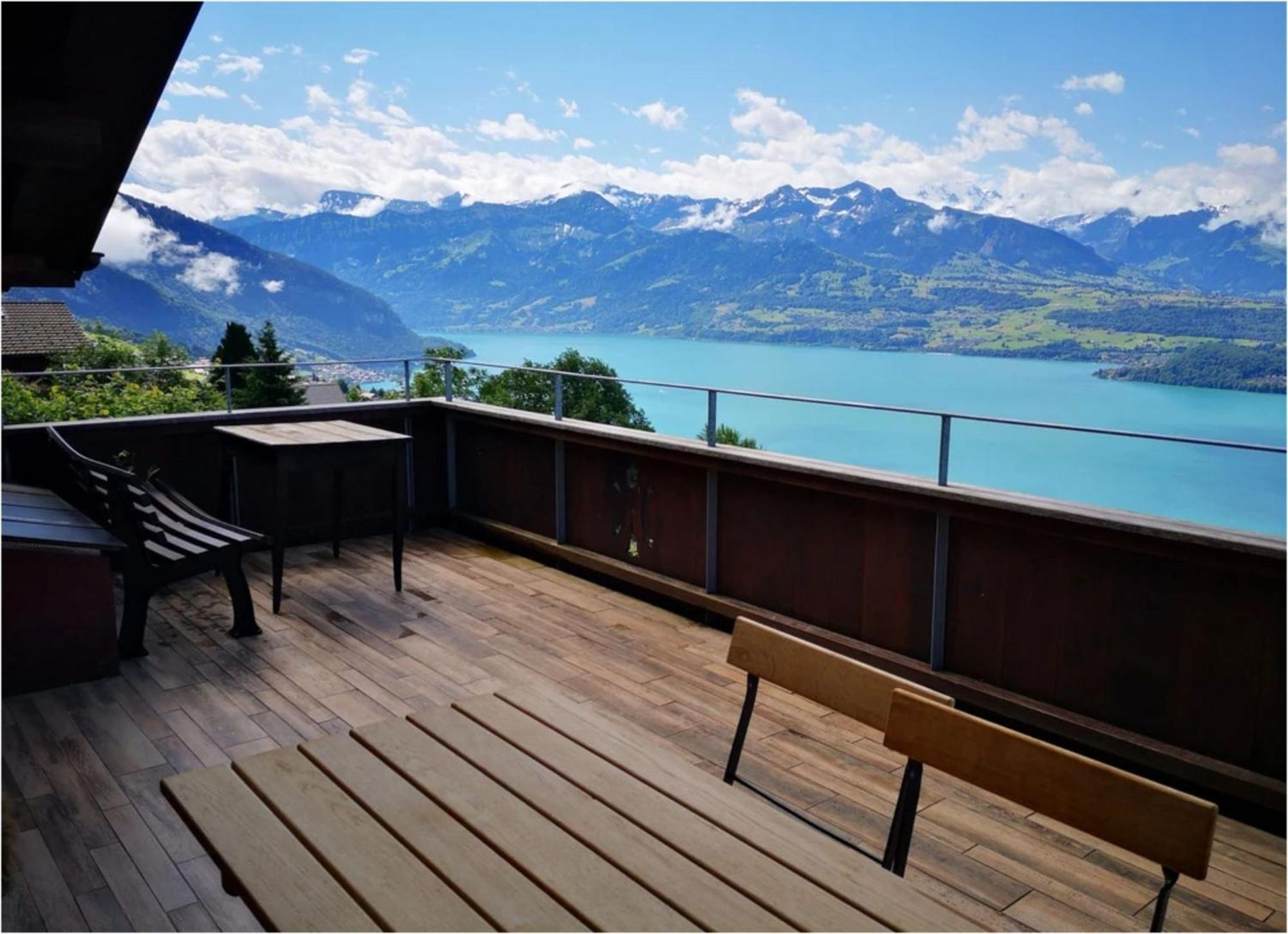 Chalet With View Of The Mountains And The Thun Lake Sigriswil Dış mekan fotoğraf