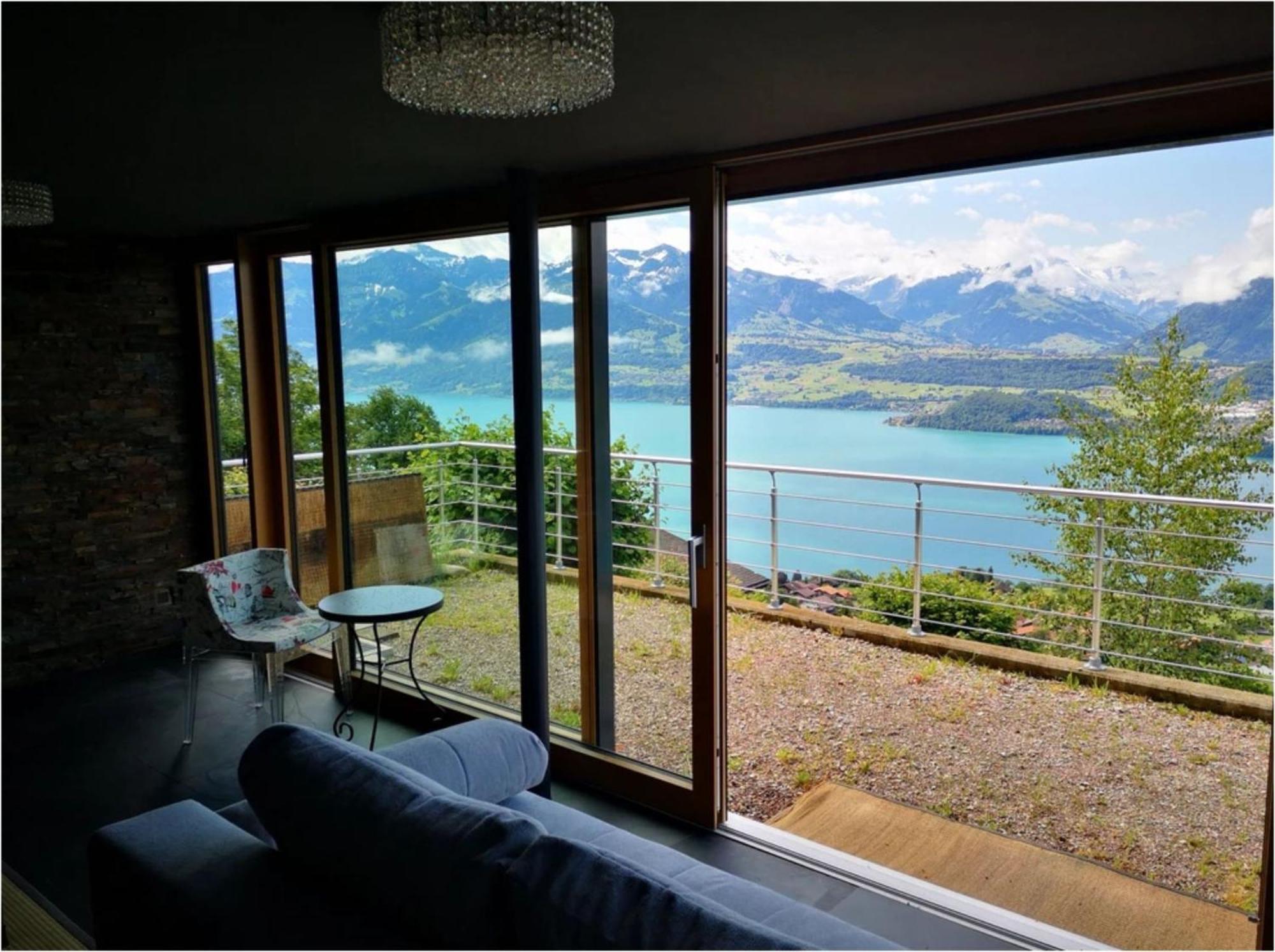 Chalet With View Of The Mountains And The Thun Lake Sigriswil Dış mekan fotoğraf