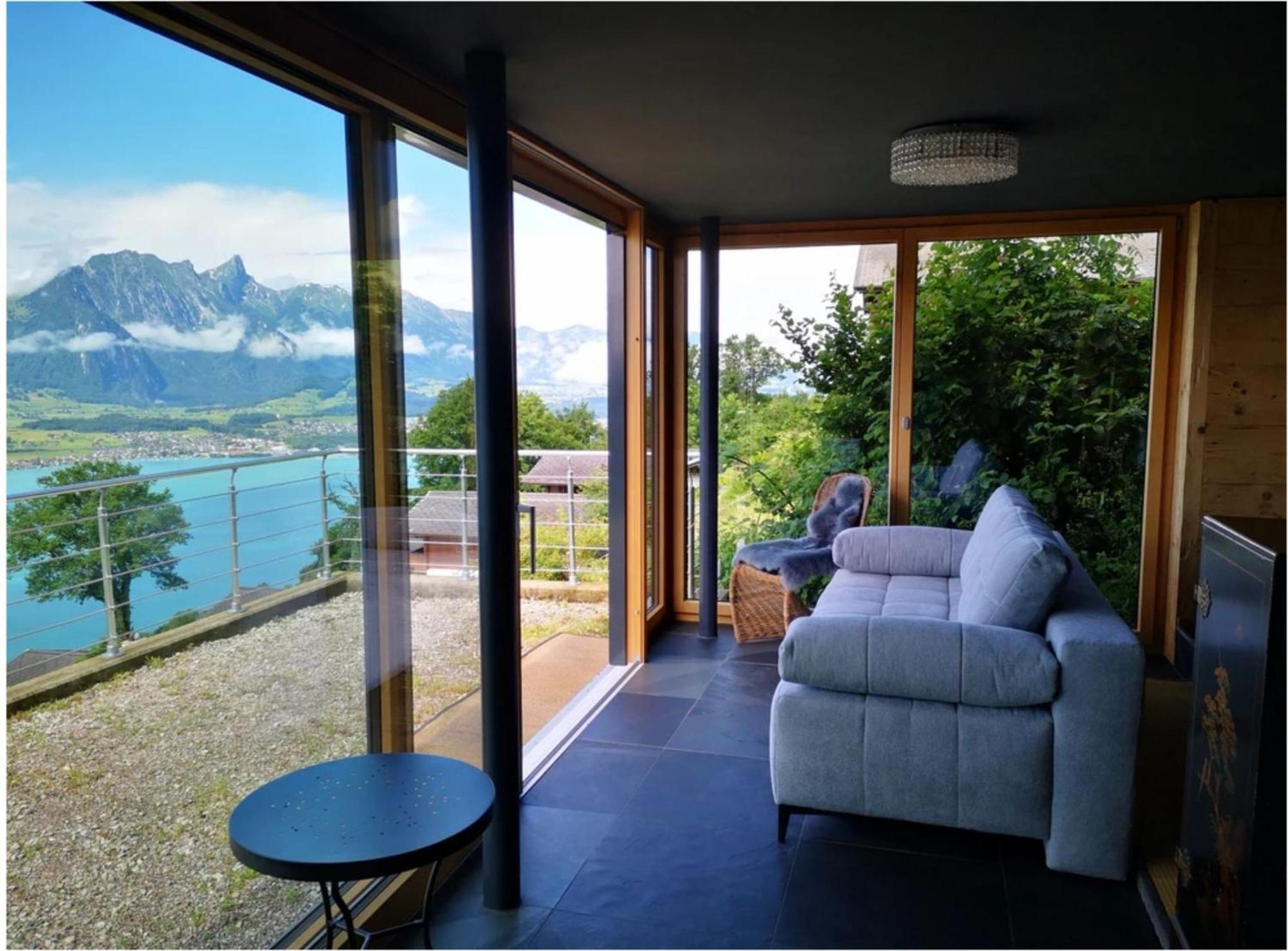 Chalet With View Of The Mountains And The Thun Lake Sigriswil Dış mekan fotoğraf