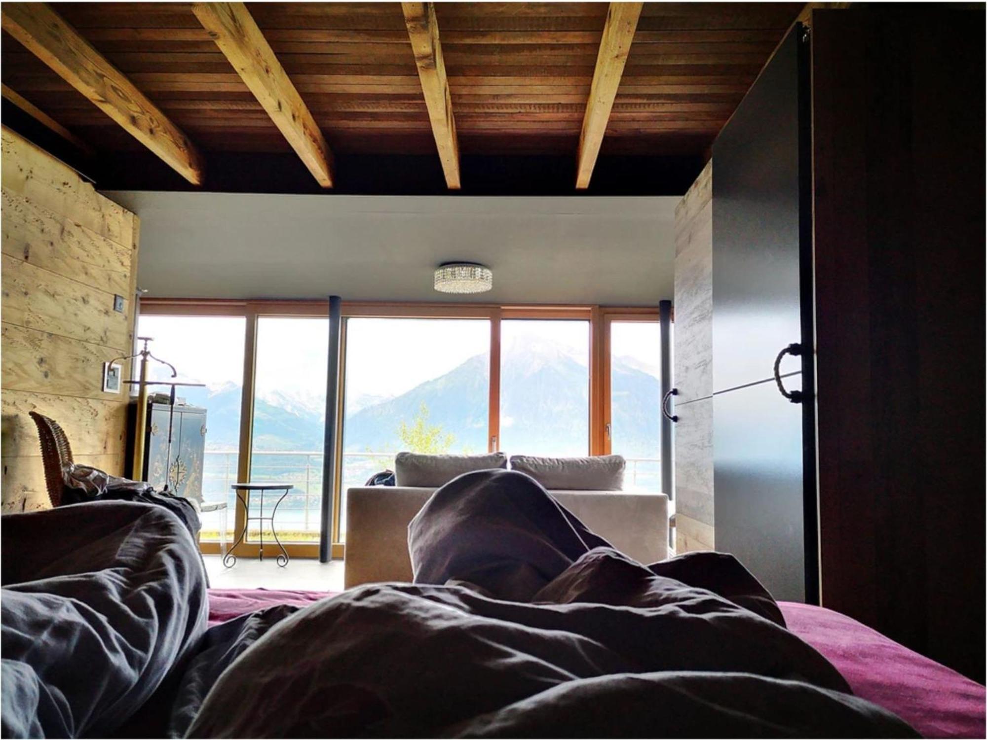 Chalet With View Of The Mountains And The Thun Lake Sigriswil Dış mekan fotoğraf
