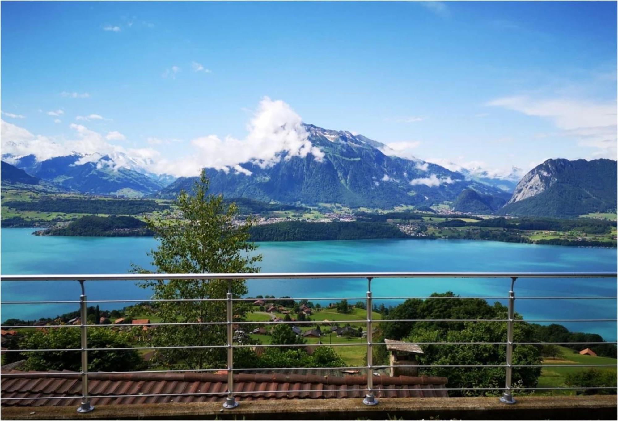 Chalet With View Of The Mountains And The Thun Lake Sigriswil Dış mekan fotoğraf