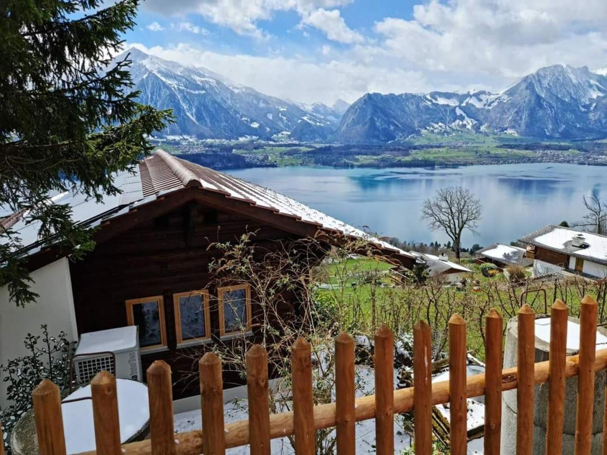 Chalet With View Of The Mountains And The Thun Lake Sigriswil Dış mekan fotoğraf