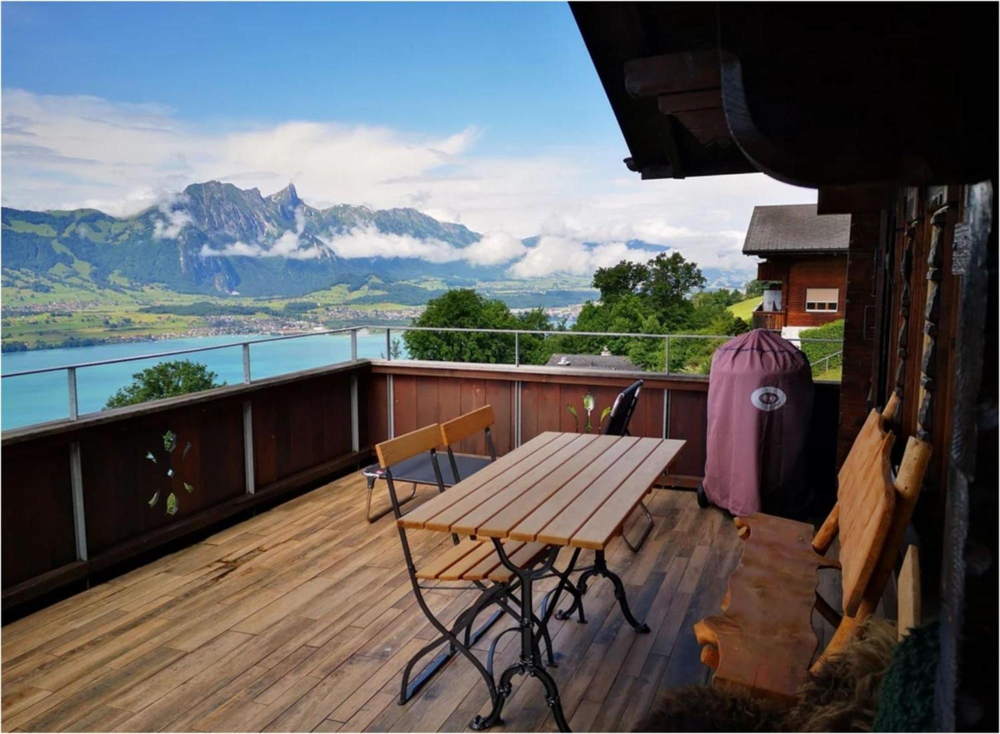 Chalet With View Of The Mountains And The Thun Lake Sigriswil Dış mekan fotoğraf